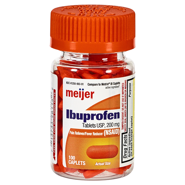 slide 1 of 1, Meijer Ibuprofen Caplets Orange, 100 ct