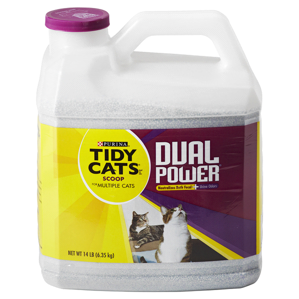 slide 1 of 1, Tidy Cats Cat Liter Scoop for Multiple Cats Dual Power Jug, 14 lb