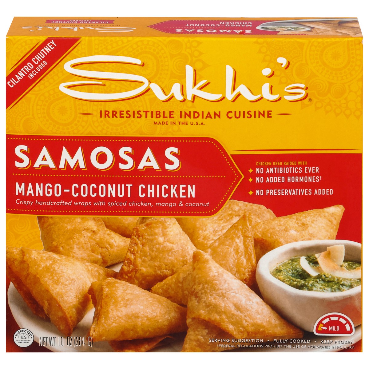 slide 1 of 10, Sukhi's Indian Samosa Appetizer, 10 oz