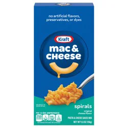 Kraft Spirals Original Mac & Cheese Macaroni and Cheese Dinner, 5.5 oz Box
