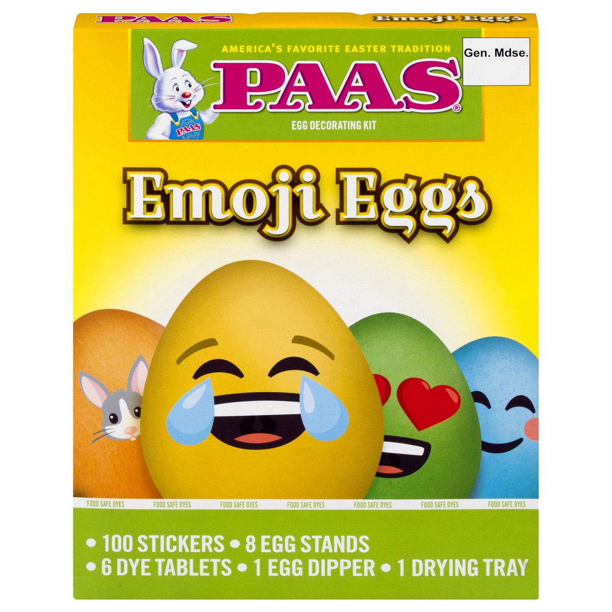 slide 1 of 9, Paas Emoji Eggs Kit, 1 ct