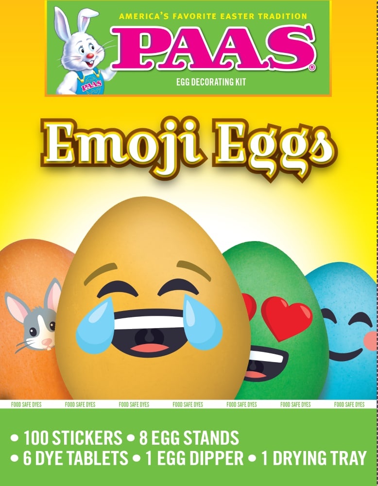 slide 1 of 9, PAAS Emoji Eggs Egg Decorating Kit, 1 ct