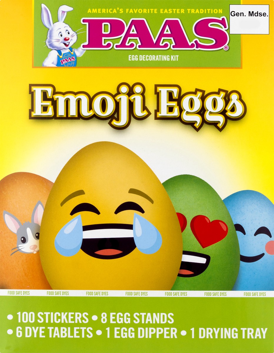 slide 1 of 9, Paas Emoji Eggs Kit, 1 ct