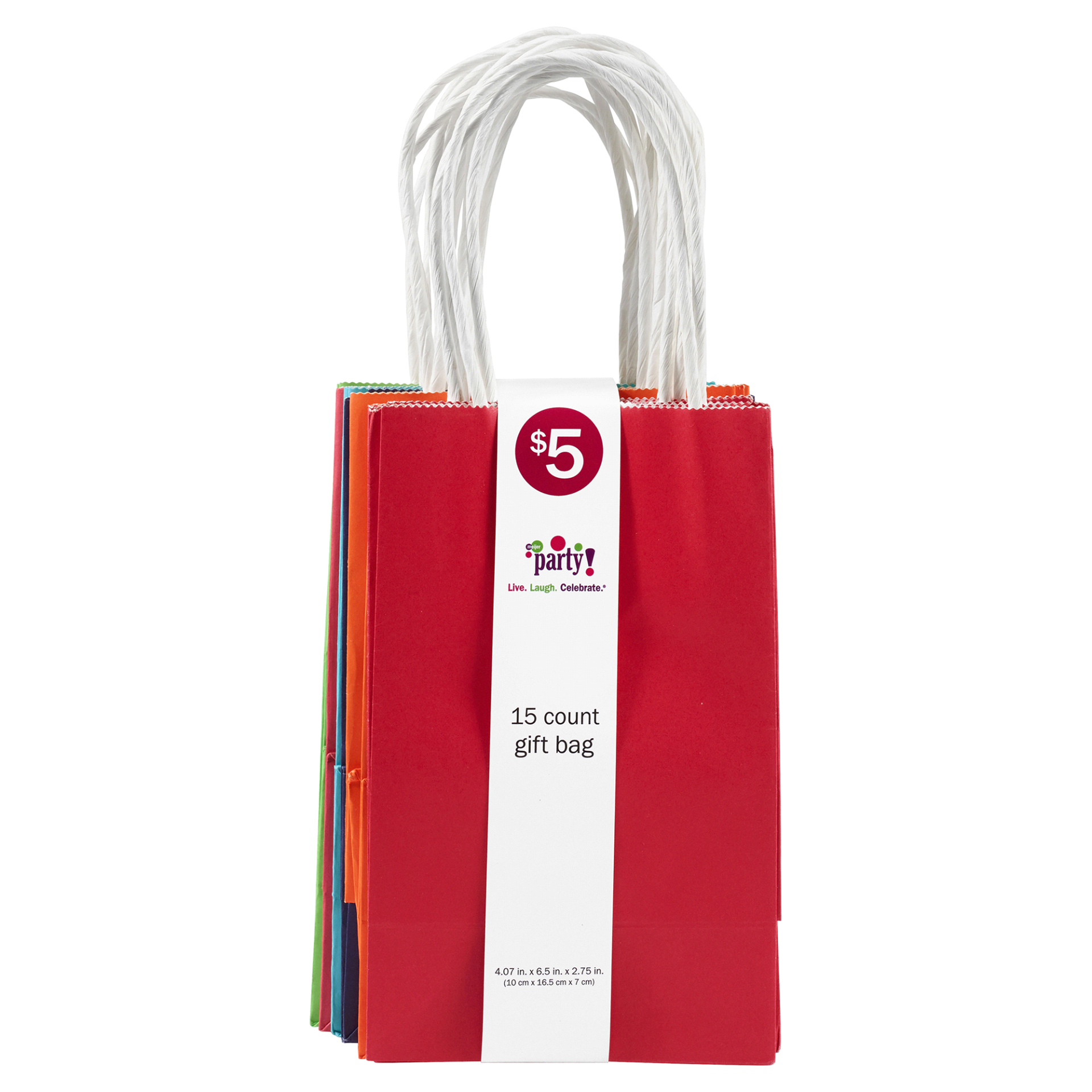 slide 1 of 1, Meijer Multi-color Gift Bags, Assorted Styles, 15 ct