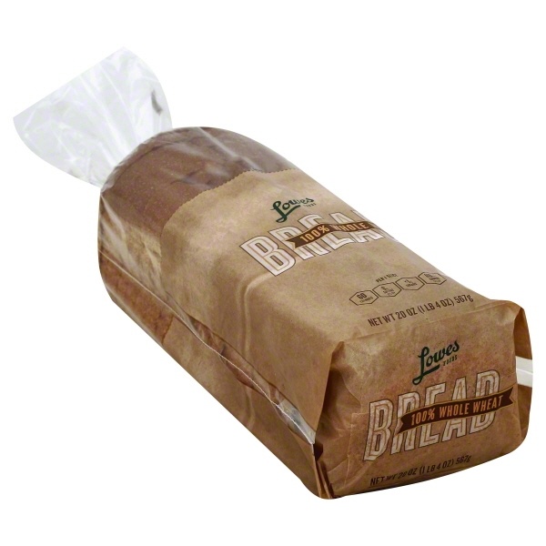 slide 1 of 1, Lowes Foods 100% Wheat Bread, 20 oz