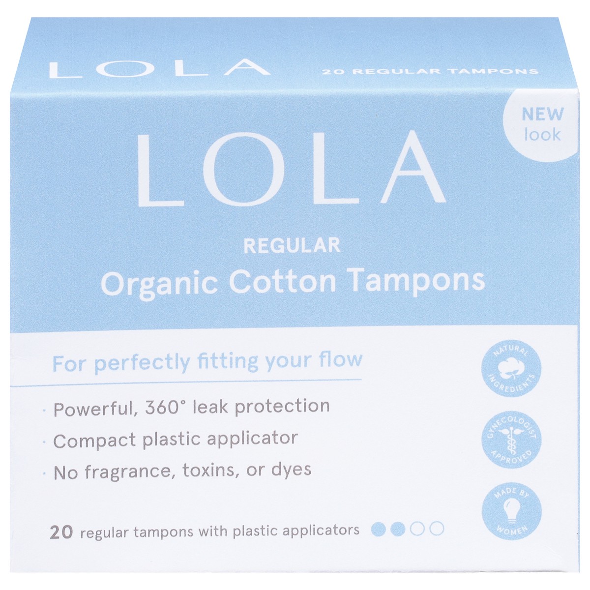 slide 1 of 27, Lola Regular Tampons With Compact Plastic Applicator, 20 ct