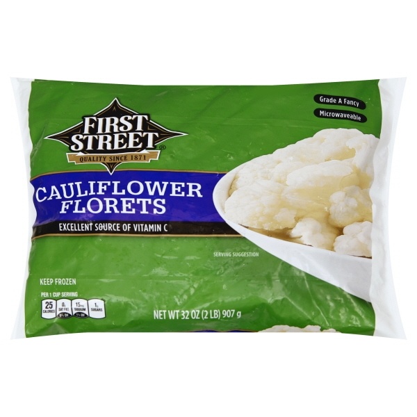 slide 1 of 1, First Street Cauliflower Florets, 2 lb