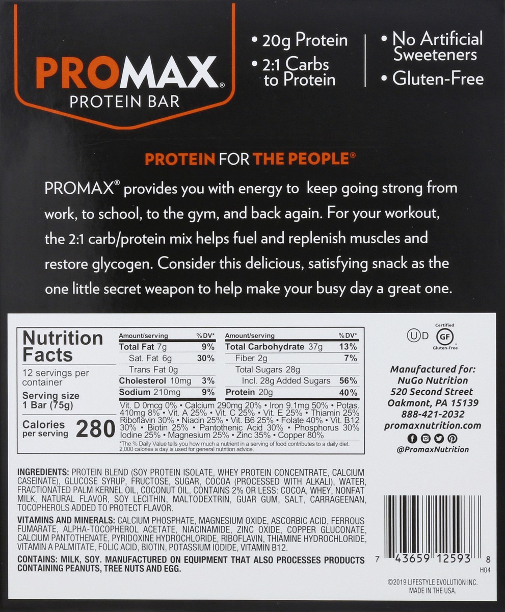 slide 5 of 9, Promax Double Fudge Brownie Protein Bar 12 ea, 12 ct