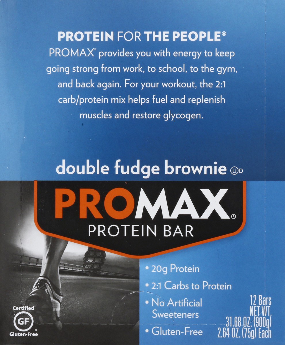 slide 6 of 9, Promax Double Fudge Brownie Protein Bar 12 ea, 12 ct