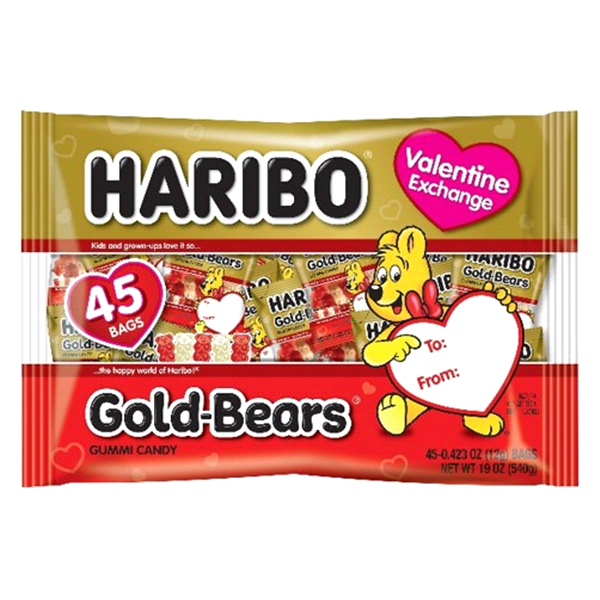 slide 1 of 1, Haribo Valentine's Day Exchange Bag, 45 ct; 19 oz