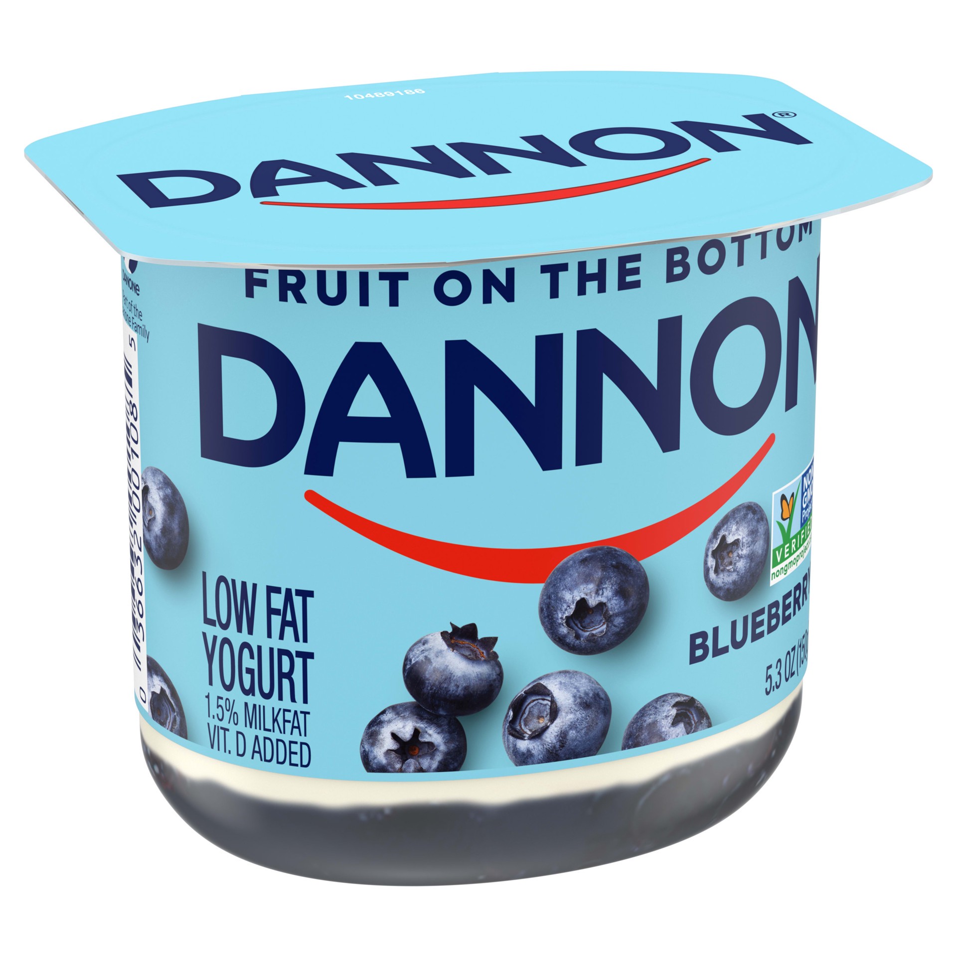 slide 5 of 5, Dannon Fruit on the Bottom Blueberry Low Fat Yogurt, Gluten Free Snacks with Real Blueberry Pieces, Good Source of Calcium and Vitamin D, 5.3 OZ Yogurt Container, 5.3 oz