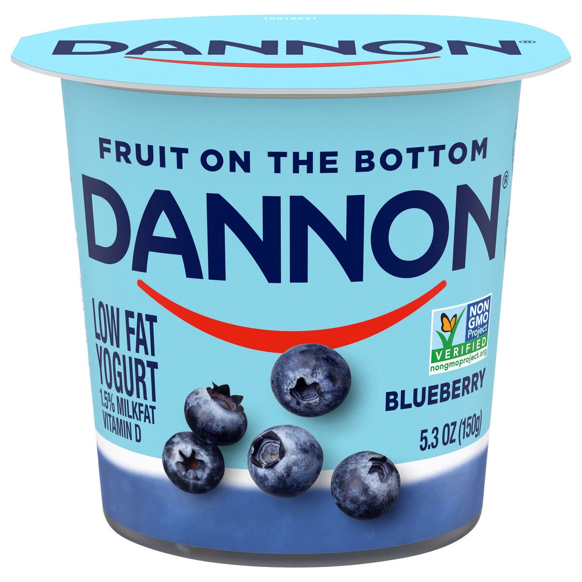 slide 1 of 5, Dannon Fruit on the Bottom Blueberry Low Fat Yogurt 5.3 OZ Container, 5.3 oz