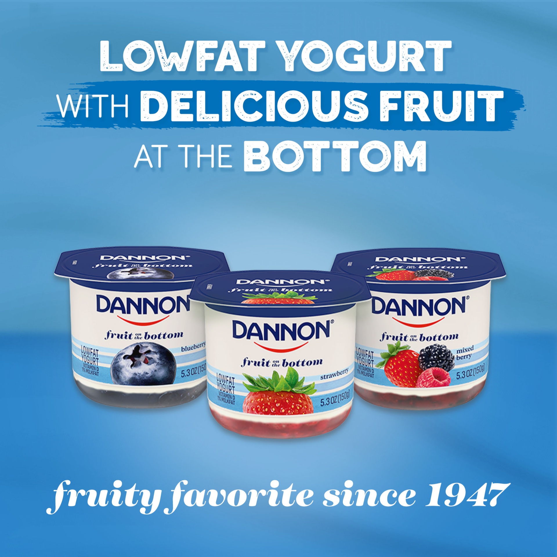 slide 5 of 7, Dannon Fruit on the Bottom Blueberry Yogurt, 5.3 oz