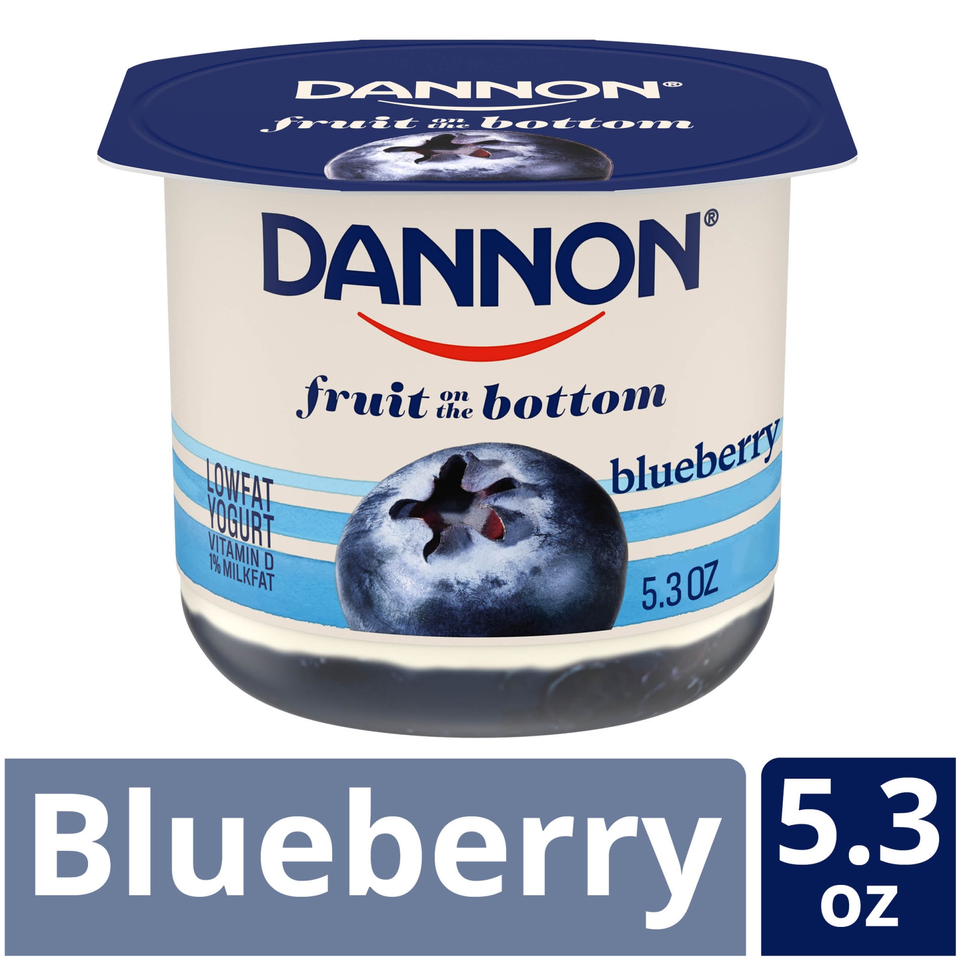 slide 1 of 7, Dannon Fruit on the Bottom Blueberry Yogurt, 5.3 oz