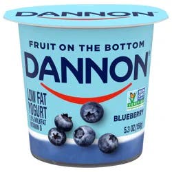 Dannon Fruit on the Bottom Blueberry Low Fat Yogurt 5.3 OZ Container