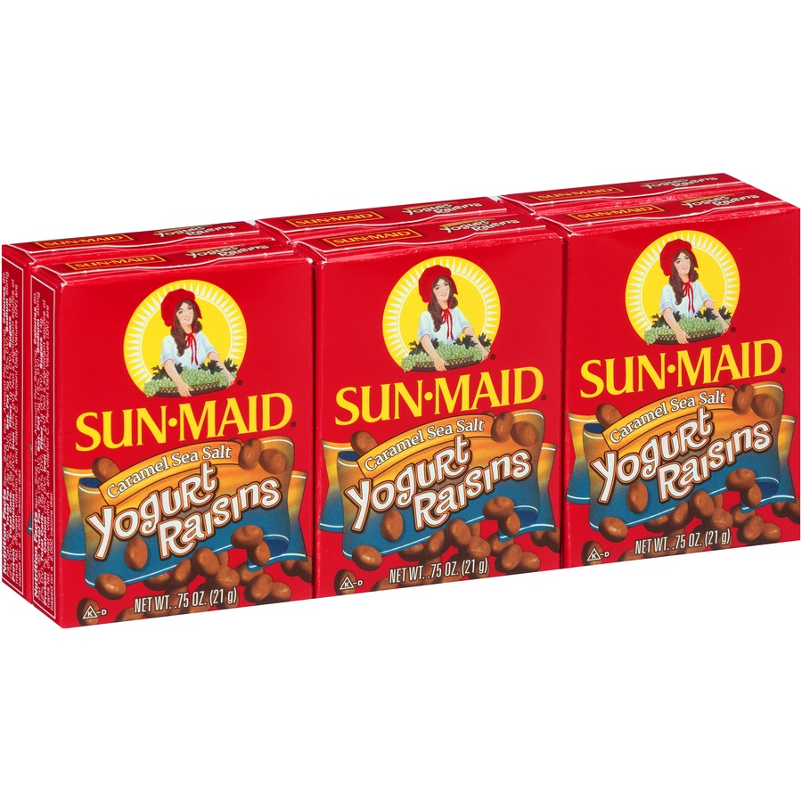 slide 2 of 7, Sun-Maid Caramel Sea Salt Yogurt Raisins, 6 ct; 0.75 oz