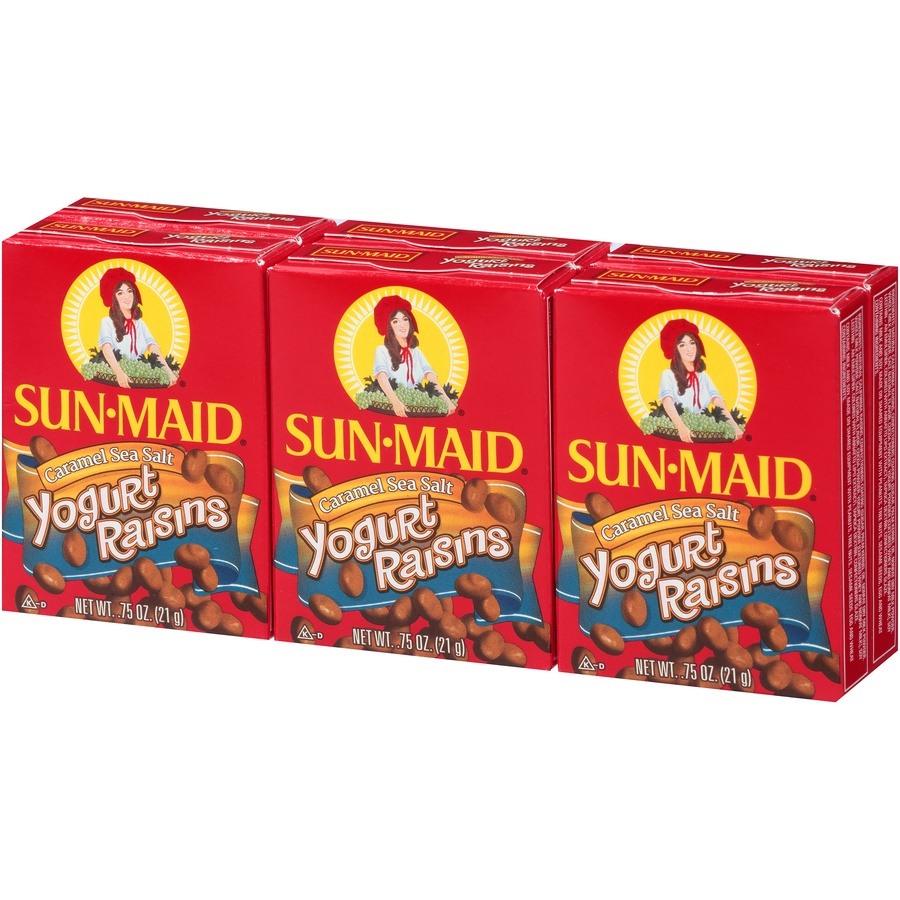 slide 3 of 7, Sun-Maid Caramel Sea Salt Yogurt Raisins, 6 ct; 0.75 oz