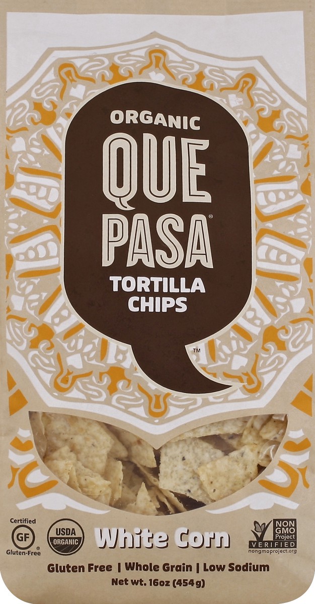 slide 5 of 5, Que Pasa Organic White Corn Tortilla Chips, 11 oz