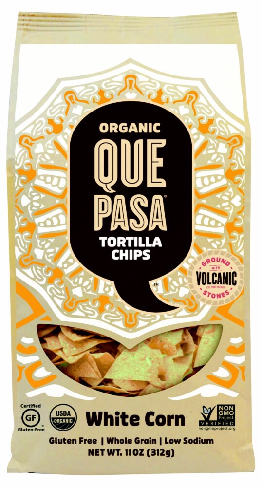 slide 1 of 5, Que Pasa Organic White Corn Tortilla Chips, 11 oz