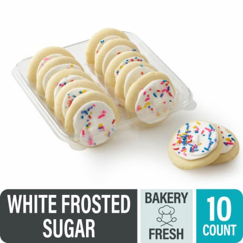 slide 1 of 4, Bakery Fresh Goodness White Frosted Sugar Cookies, 10 ct; 13.5 oz