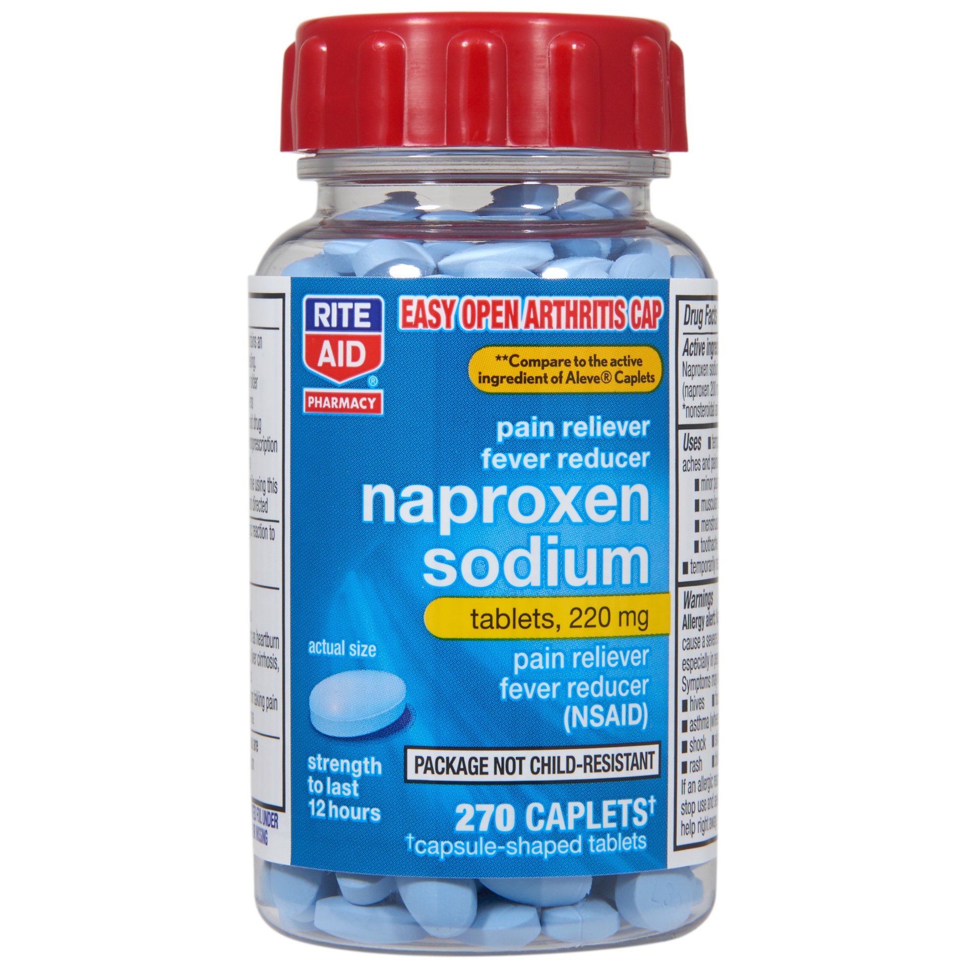 slide 1 of 3, Rite Aid Naproxen Sodium Tablets, 220mg, 270 ct