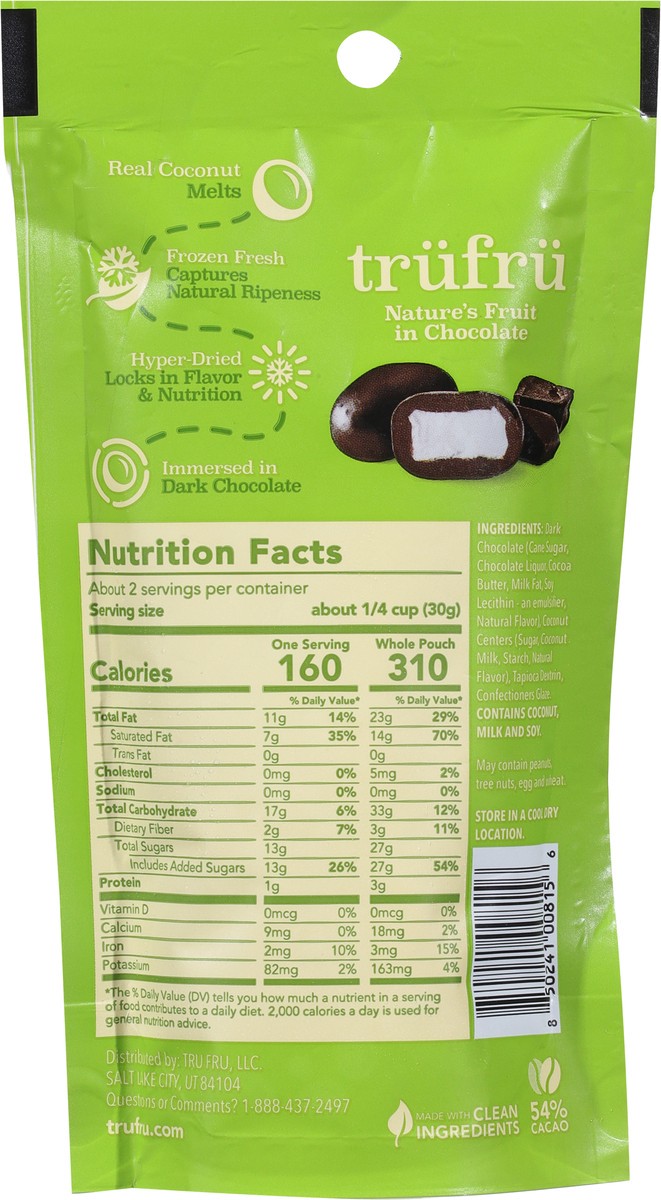 slide 9 of 9, Tru Fru Real Dark Chocolate Coconut Melts 2.1 oz, 2.1 oz