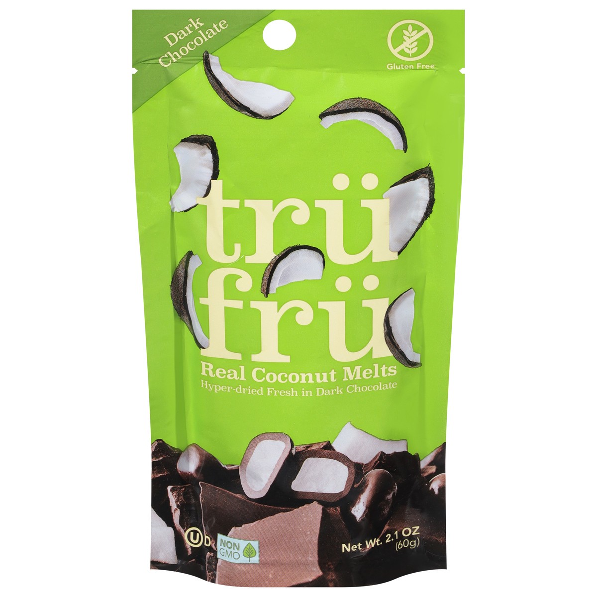 slide 1 of 9, Tru Fru Real Dark Chocolate Coconut Melts 2.1 oz, 2.1 oz