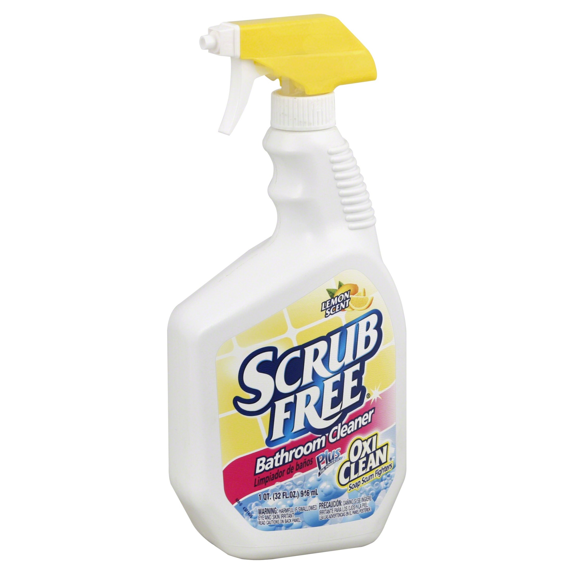 Scrub Free Total Bathroom Cleaner with OxiClean, Lemon Scent, 32 fl oz