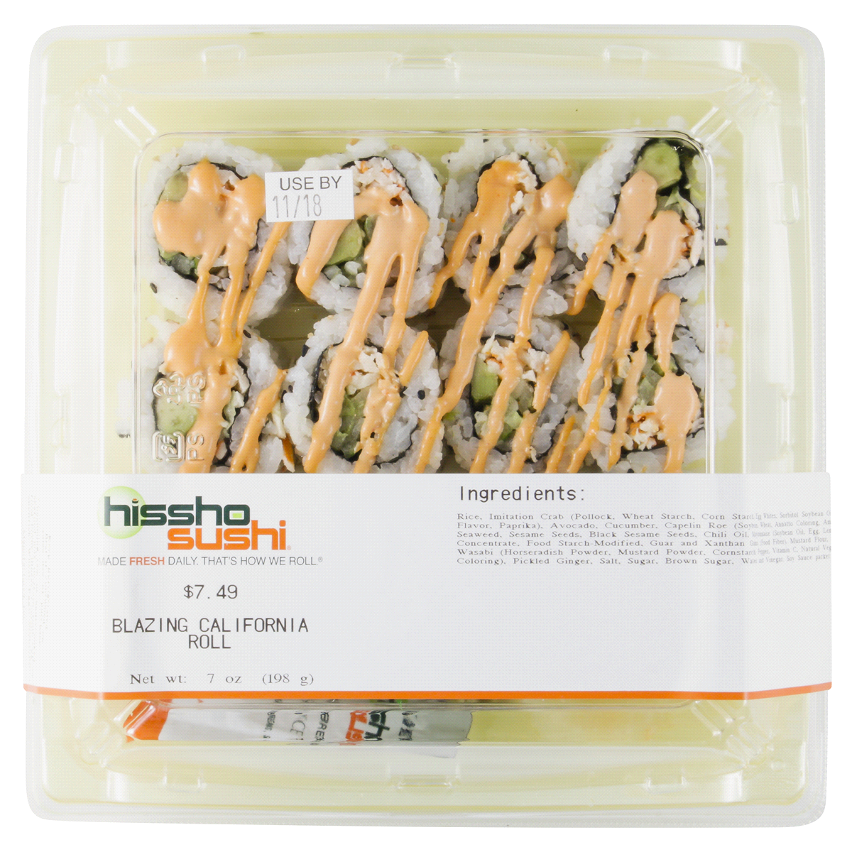 slide 2 of 2, Hissho Sushi Blazing California Roll - 7oz, 7 oz