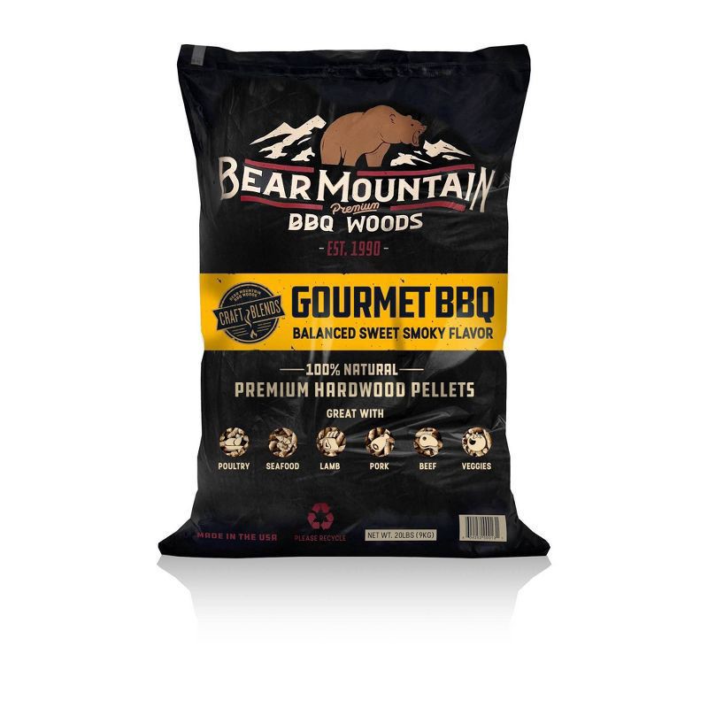 slide 1 of 8, Bear Mountain Gourmet BBQ Craft Blend Wood Pellets, 20 lb