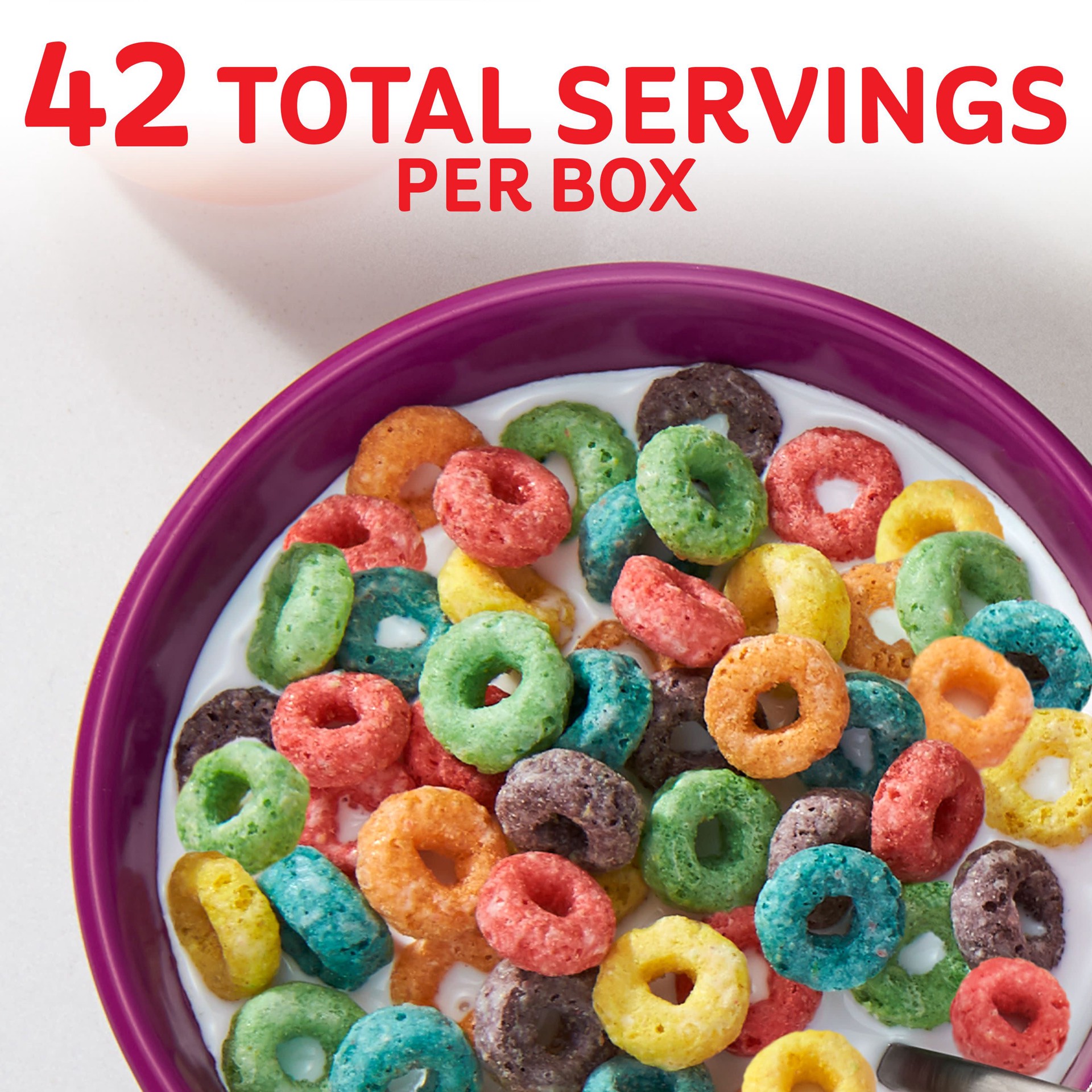 slide 4 of 5, Froot Loops Kellogg's Froot Loops Breakfast Cereal, Kids Cereal, Family Breakfast, Original, 43.6oz Box, 2 Bags, 43.6 oz