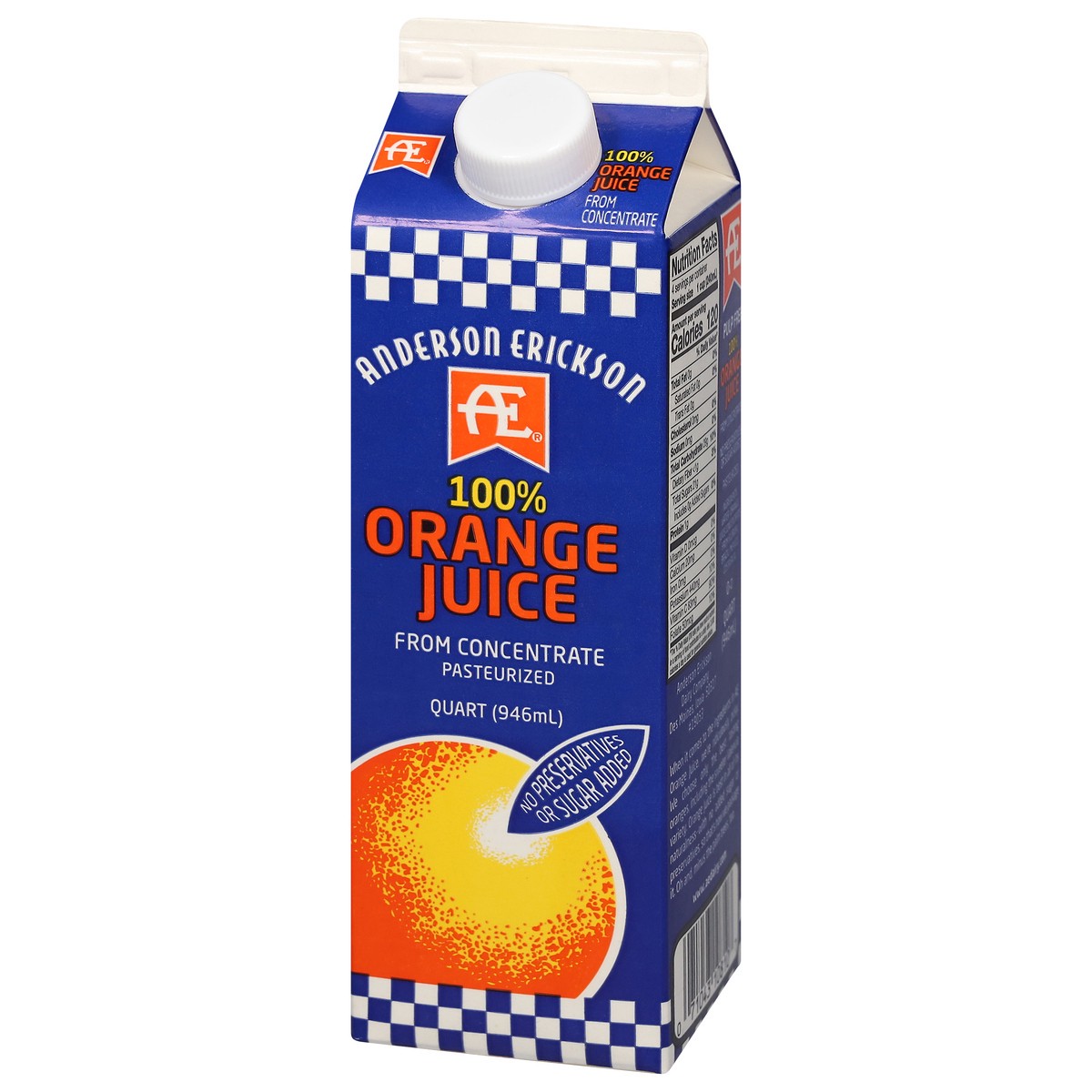 slide 3 of 9, Anderson Erickson Dairy AE Dairy 100% Orange Juice, 1 qt