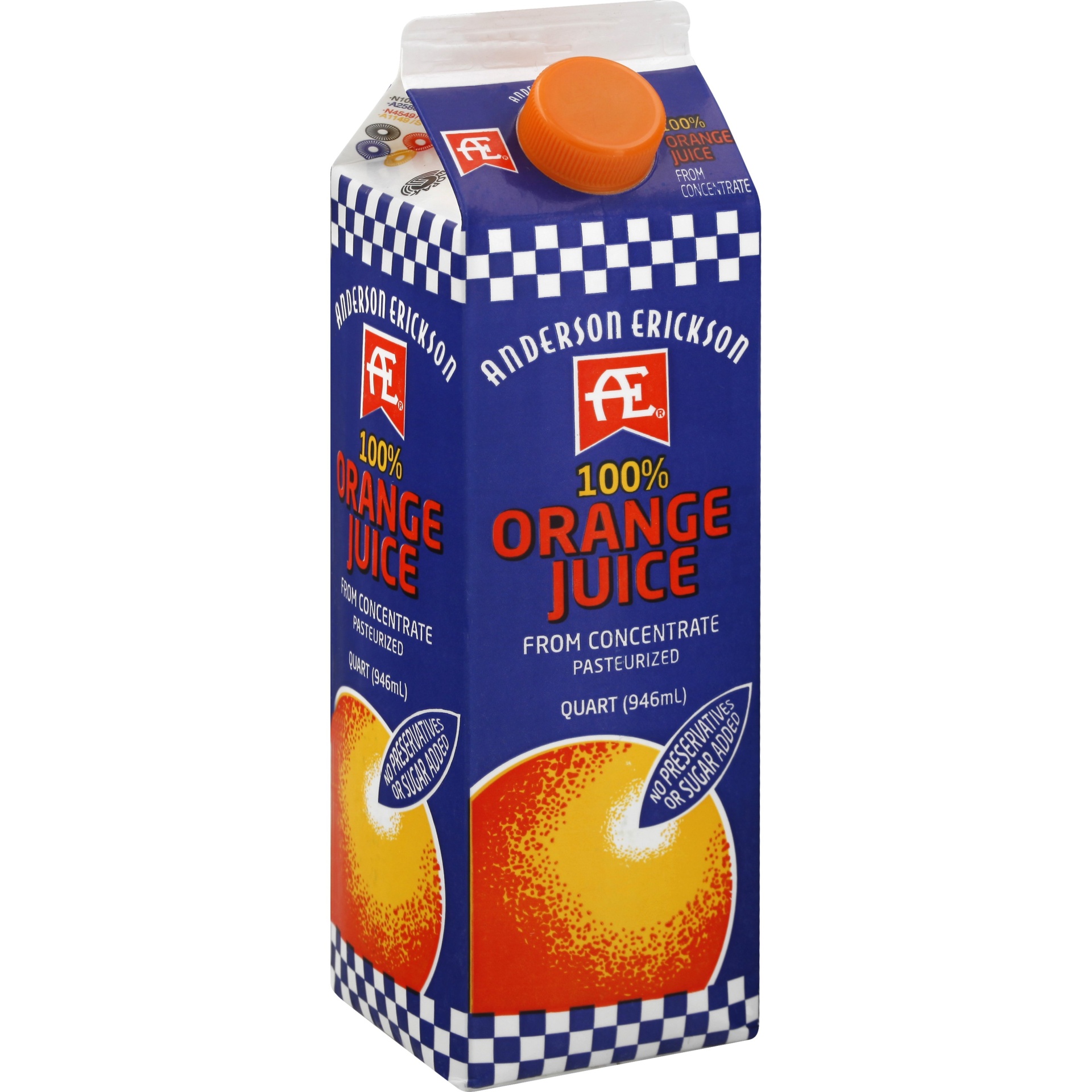 slide 1 of 1, AE Dairy 100% Orange Juice, 1 qt