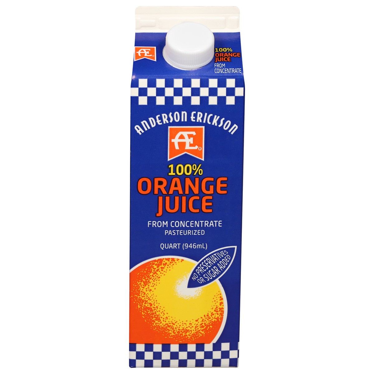 slide 1 of 9, Anderson Erickson Dairy 100% Orange Juice - 946 ml, 1 qt