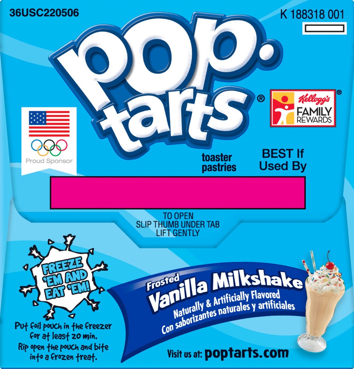 slide 4 of 8, Kellogg's Pop-Tarts Frosted Vanilla Milkshake Toaster Pastries, 8 ct; 14.1 oz