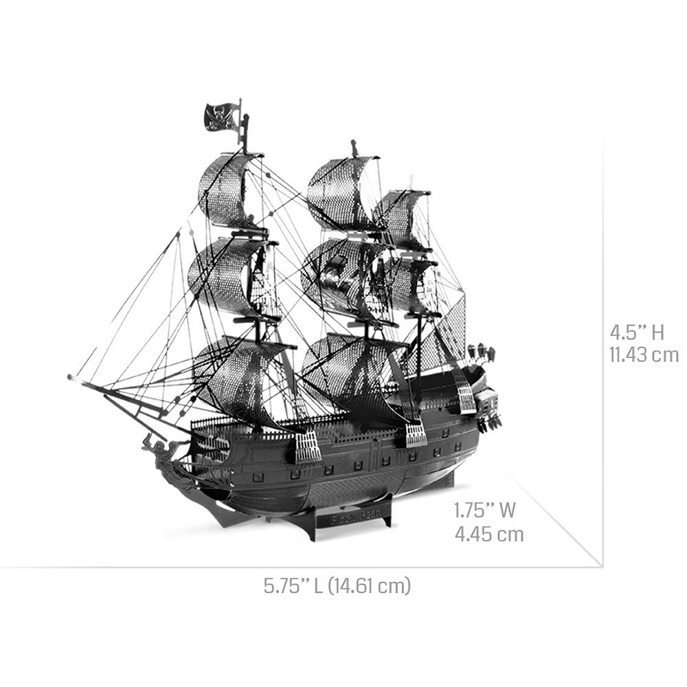 slide 8 of 9, Fascinations Metal Earth Premium Series Black Pearl Black Version Steel Model Kit, 5.75 in x 1.75 in x 4.5 in