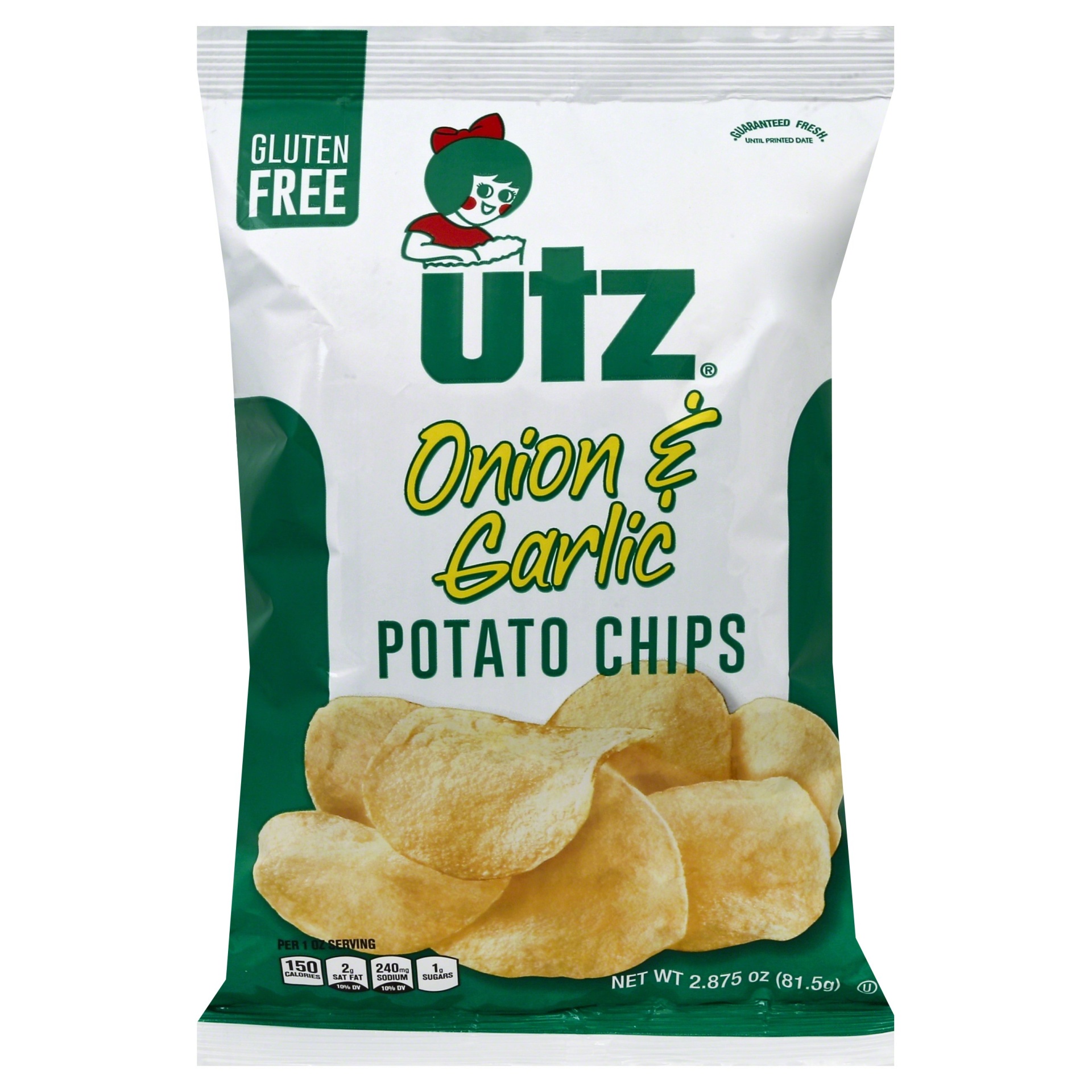 slide 1 of 5, Utz Onion & Garlic Potato Chips, 2.87 oz