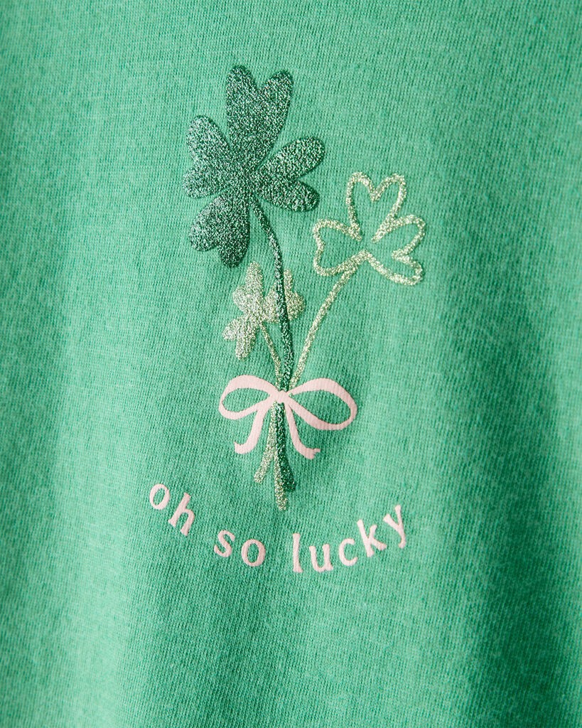 slide 2 of 3, Carter's Toddler Girl St. Patrick's Day Shamrock Long-Sleeve Graphic Tee - Green Green 3T, 1 ct