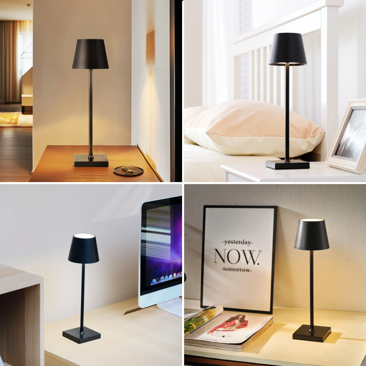 slide 1 of 3, Globe 15" Led Matte Black Dimmable, 15 in