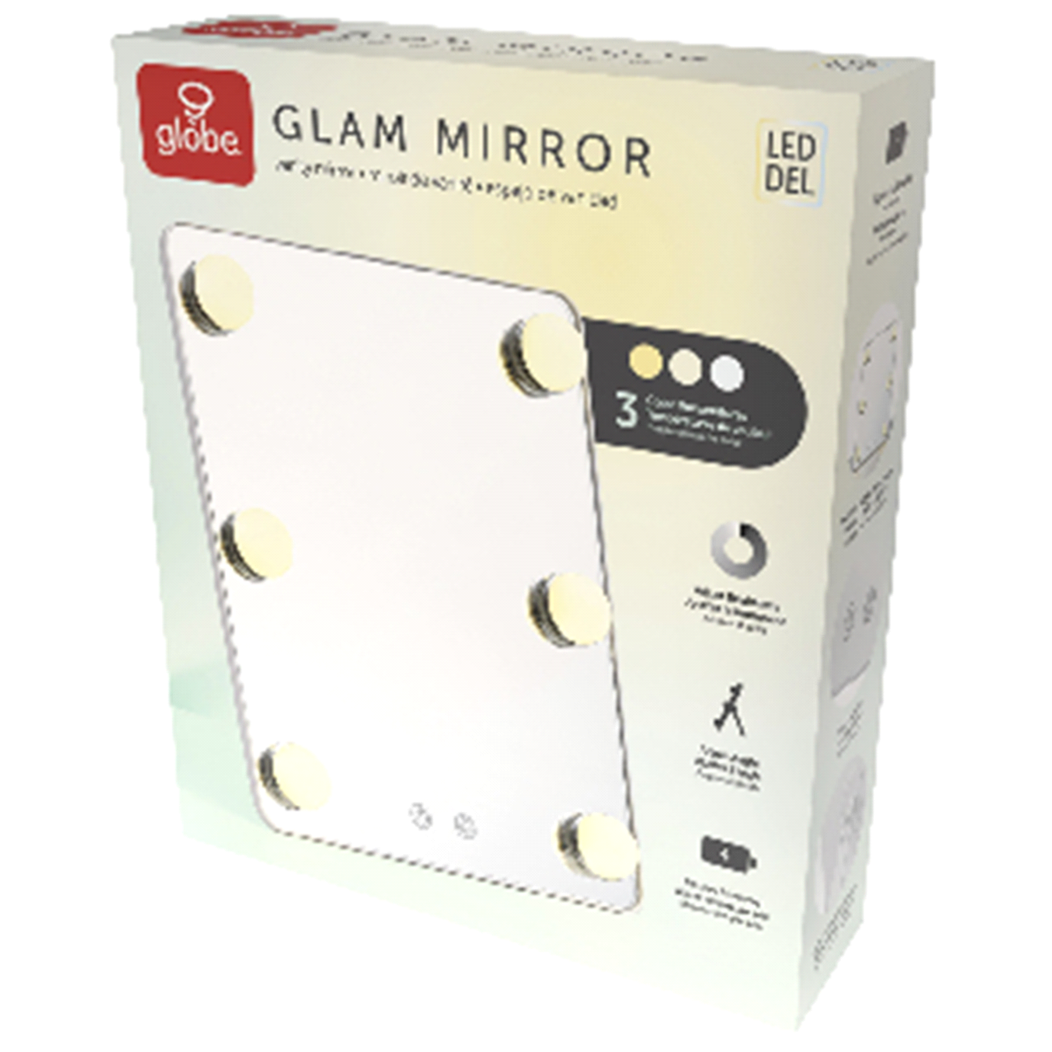 slide 1 of 1, Globe Led Glam Mirror, 1 ct
