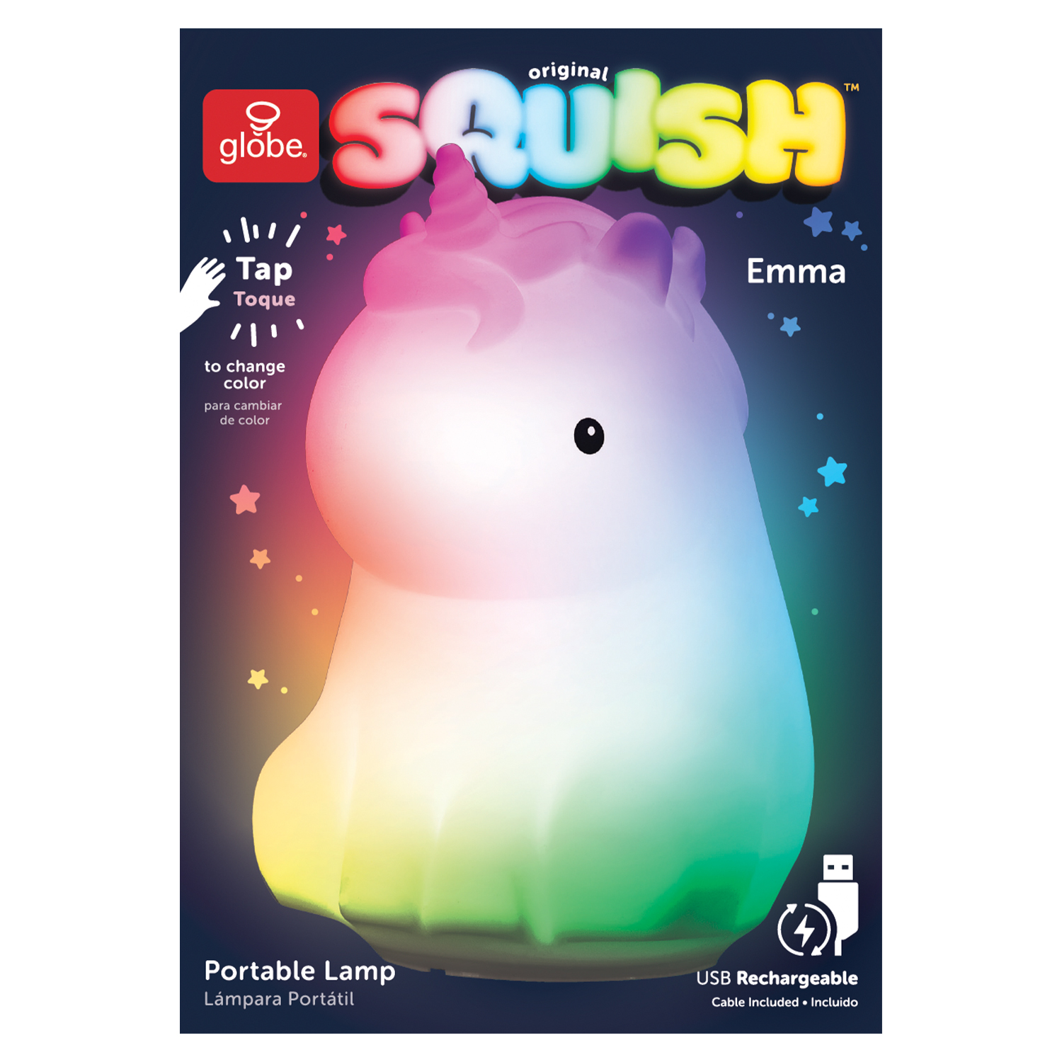 slide 1 of 2, Globe Led Unicorn Silicone Tap Light Rechargable, 1 ct