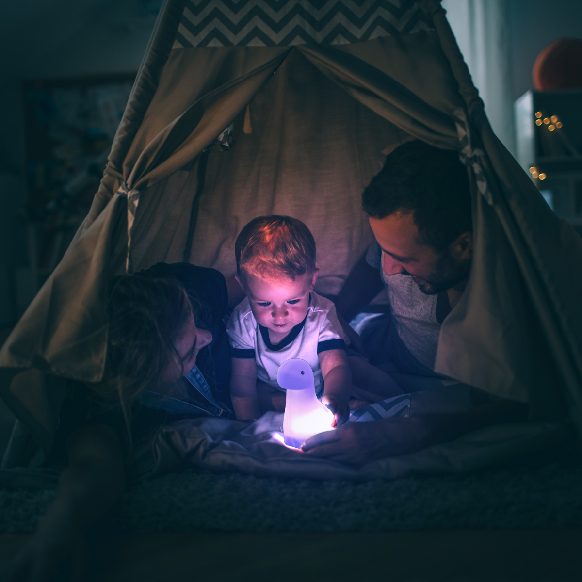 slide 2 of 2, Globe LED Rechargeable Brontosaurus Tap Light Silicone, 1 ct