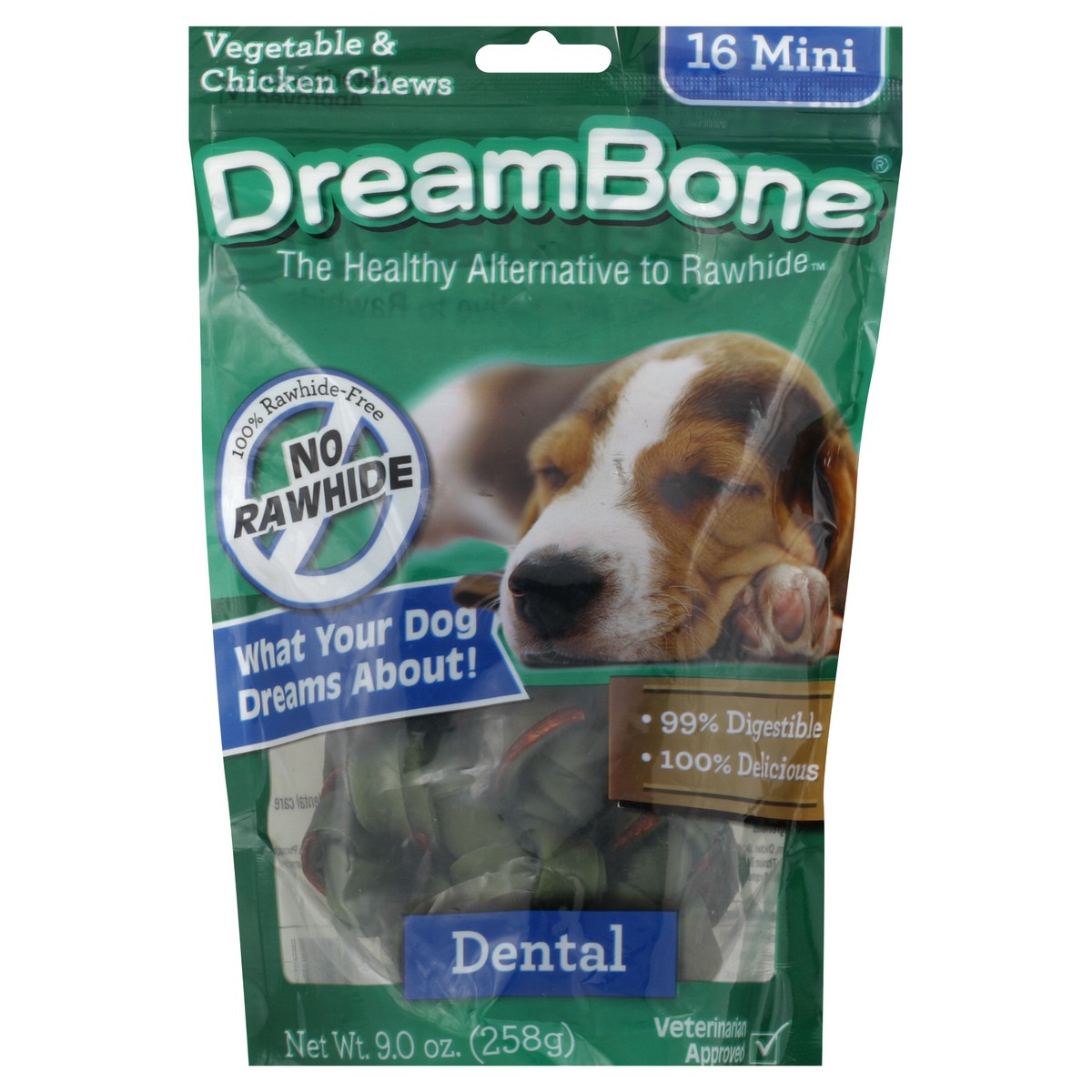 slide 2 of 2, DreamBone Mini Dental Chews 16 Count, Rawhide-Free Chews For Dogs, Helps Maintain Healthy Teeth, 0.6 lb