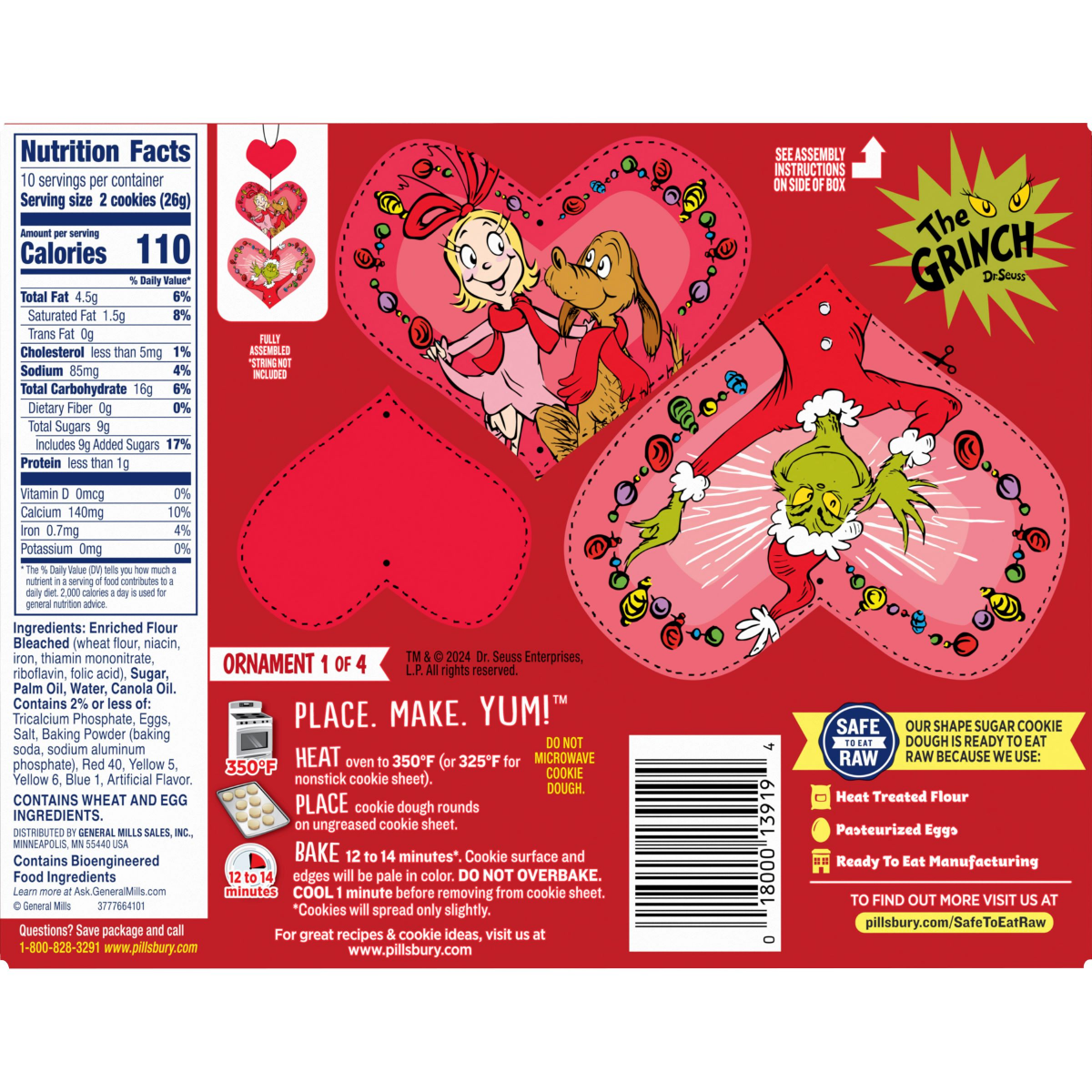 slide 9 of 13, Pillsbury Dr. Seuss The Grinch Shape Sugar Cookie Dough 20 Count, 9.1 OZ, 20 ct; 9.1 oz