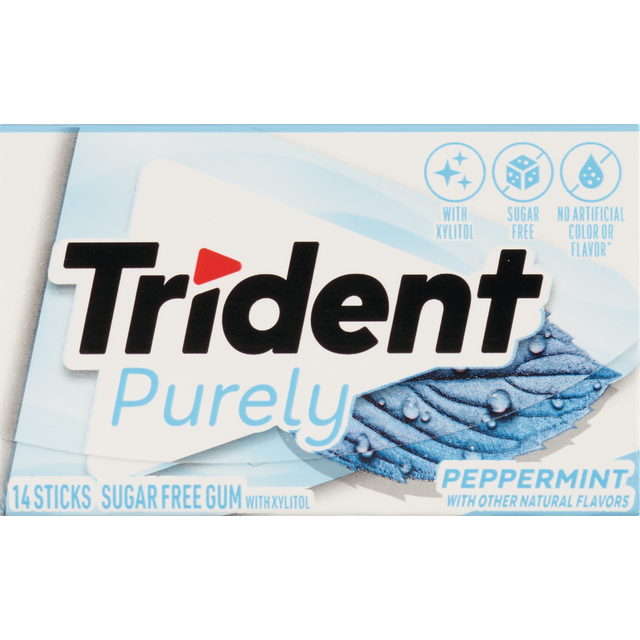 slide 1 of 1, Purely Trident Peppermint, 14 ct