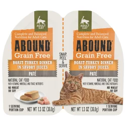 Abound Grain Free Roast Turkey Dinner Pate Adult Cat Food Cups