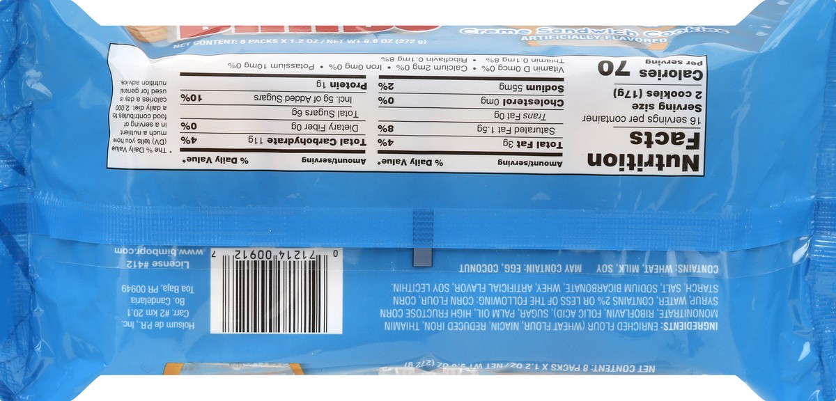 slide 8 of 12, Bimbo Mantecado Creme Sandwich Cookies 8 ea, 8 ct