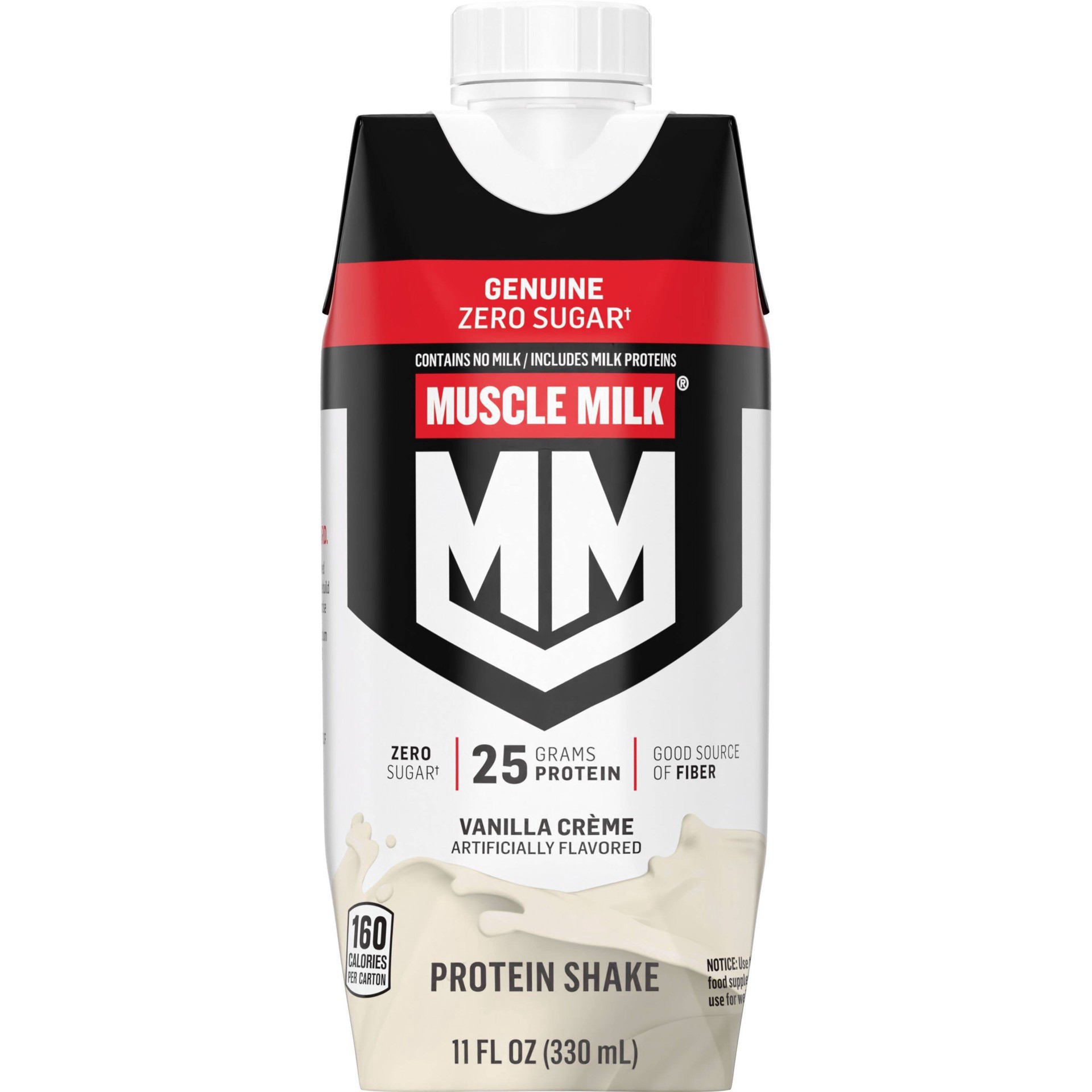 slide 9 of 9, Muscle Milk Geuine Zero Sugar Vanilla Creme Non-Dairy Protein Shakes, 44 oz