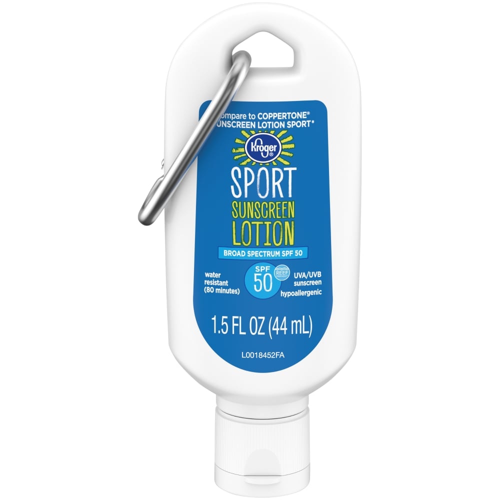 slide 1 of 1, Kroger Broad Spectrum Spf 50 Sport Sunscreen Lotion, 1.5 fl oz