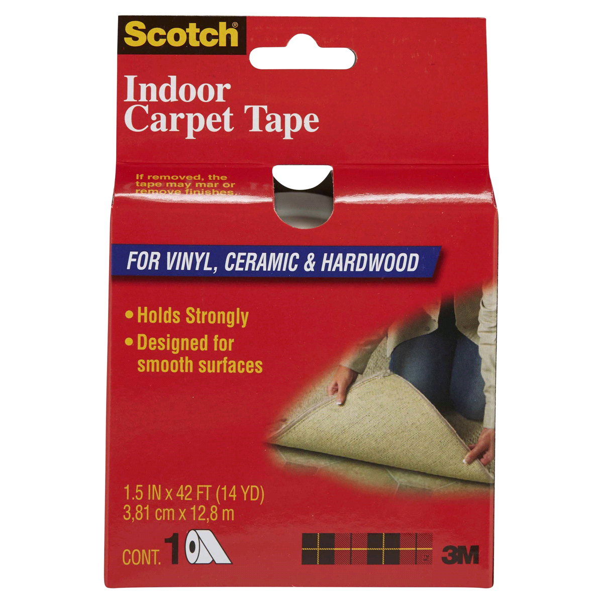 slide 1 of 1, Scotch Double-Sided Carpet Tape, 1 ct